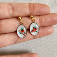 Boucles d'oreilles fraises des bois