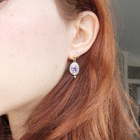 Boucles d'oreilles noeuds parmes