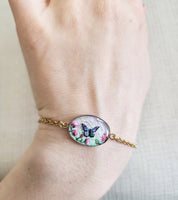 Bracelet papillon aux fleurs