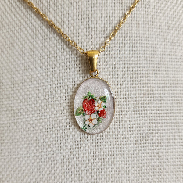 Pendentif fraises des bois