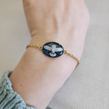 Bracelet Chouette Hedwig sur fond de nuit étoilée